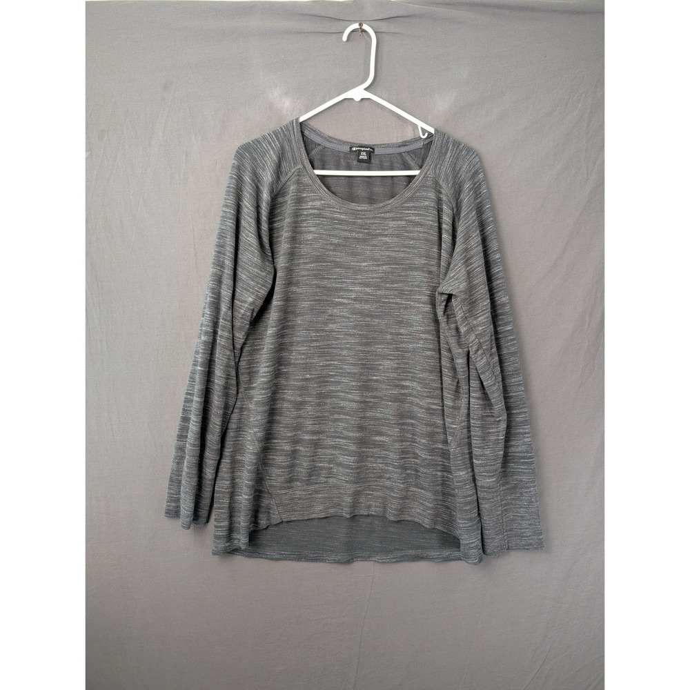 Champion Elite Womens XXL Gray Space Dye Long Sleeve Pullover High Low Top